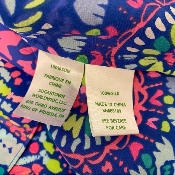 Lilly Pulitzer || Dusk Silk Tank Top No Prob Llama XS - Picture 7 of 8